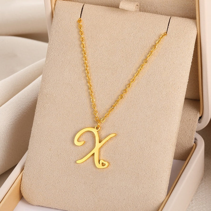 Initial Letter Pendant Necklaces