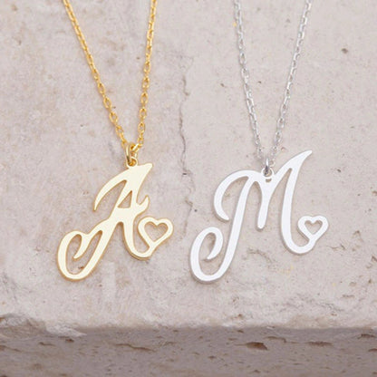 Initial Letter Pendant Necklaces