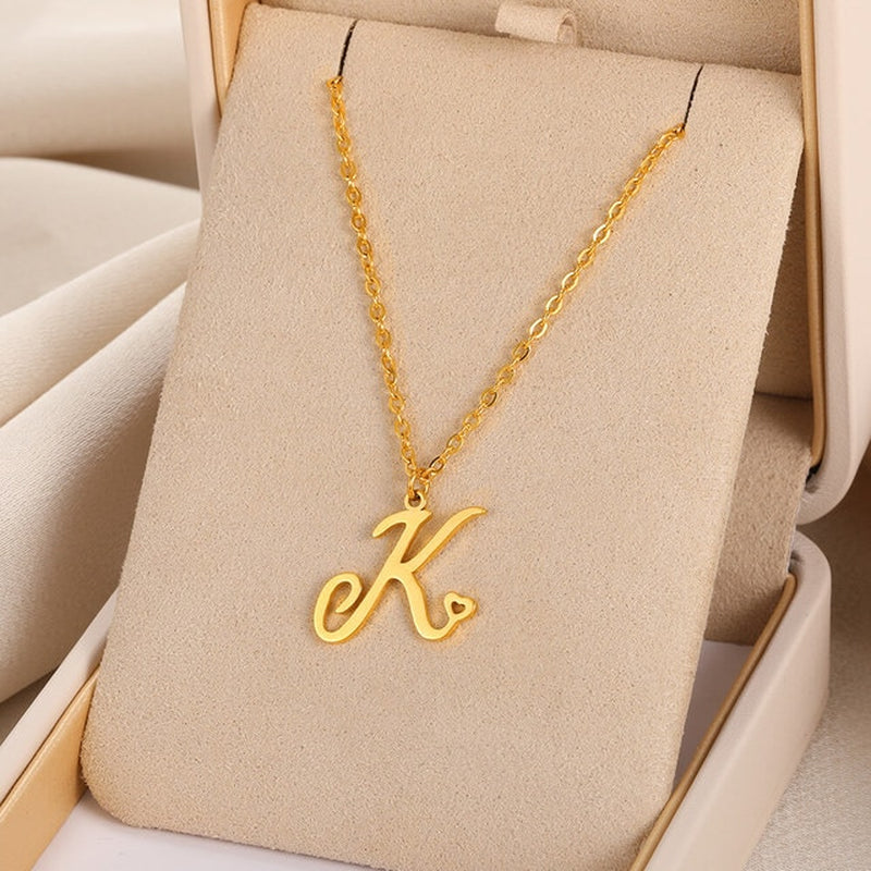 Initial Letter Pendant Necklaces