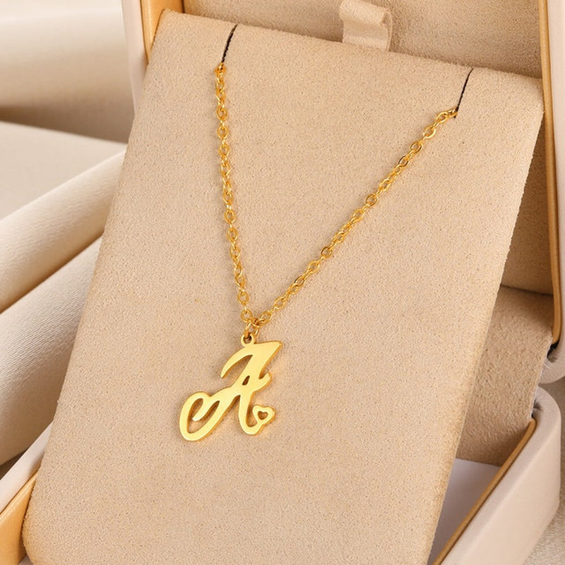 Initial Letter Pendant Necklaces