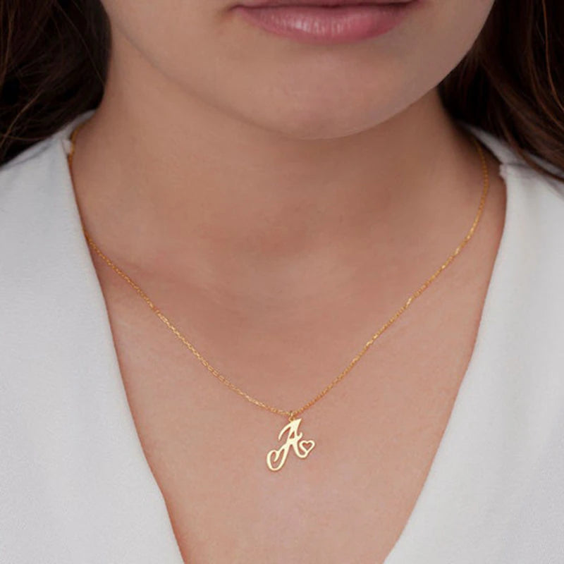 Initial Letter Pendant Necklaces