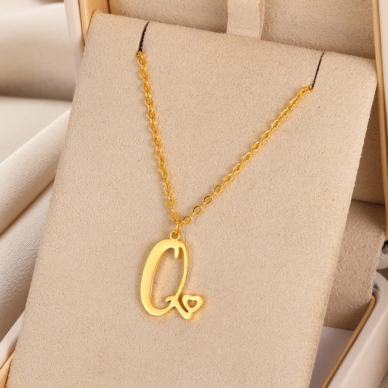 Initial Letter Pendant Necklaces