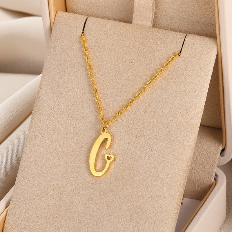 Initial Letter Pendant Necklaces