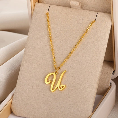 Initial Letter Pendant Necklaces