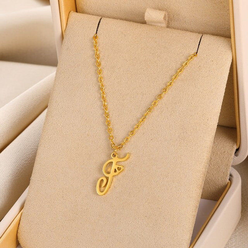 Initial Letter Pendant Necklaces