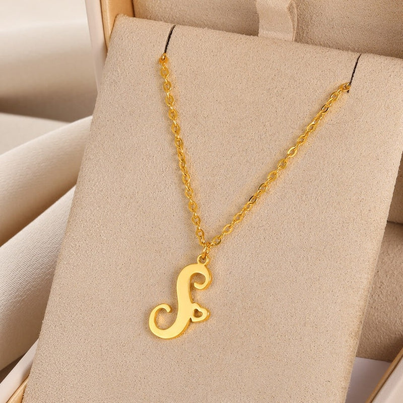 Initial Letter Pendant Necklaces