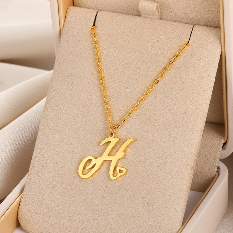 Initial Letter Pendant Necklaces