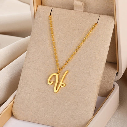 Initial Letter Pendant Necklaces