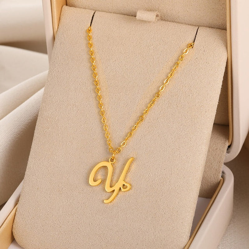 Initial Letter Pendant Necklaces