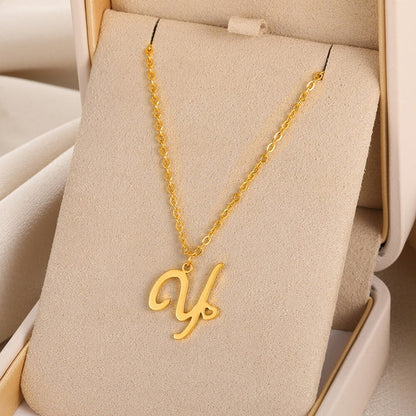 Initial Letter Pendant Necklaces