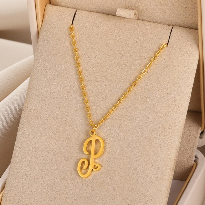 Initial Letter Pendant Necklaces