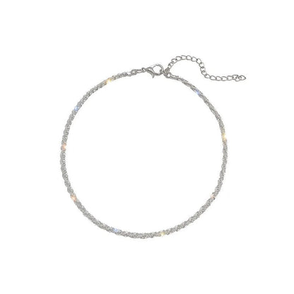 The Arianna Irregular Pave Tennis Anklet