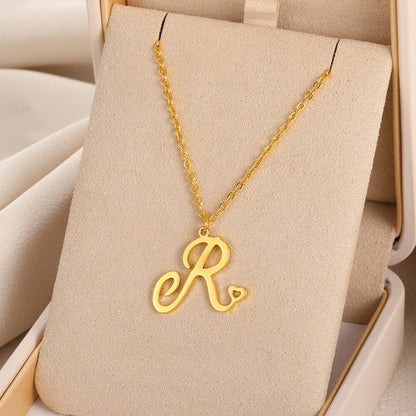 Initial Letter Pendant Necklaces