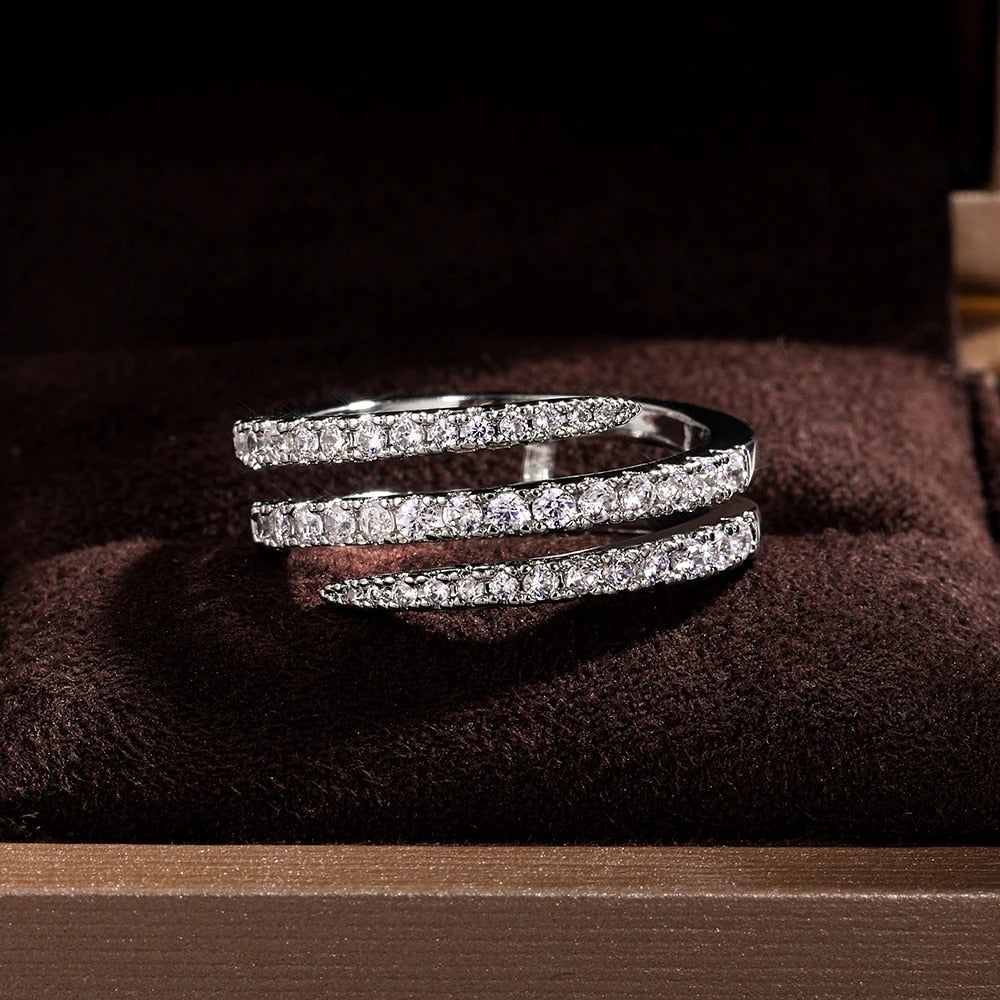 The Caroline Spiral Pave Ring