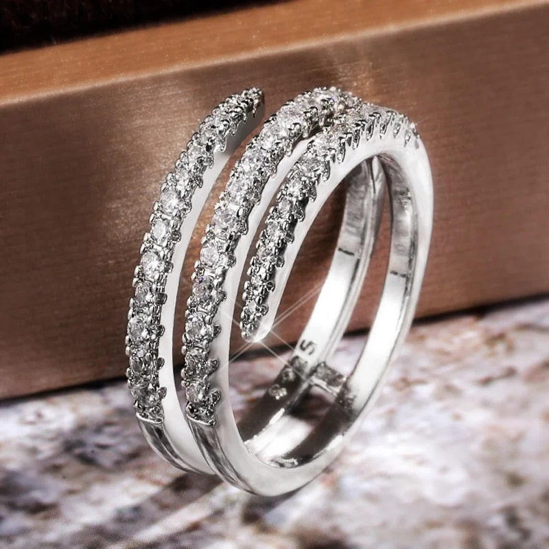 The Caroline Spiral Pave Ring