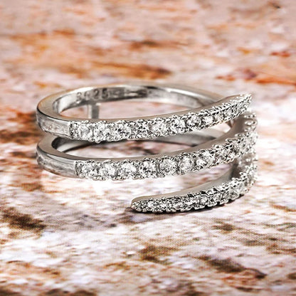 The Caroline Spiral Pave Ring