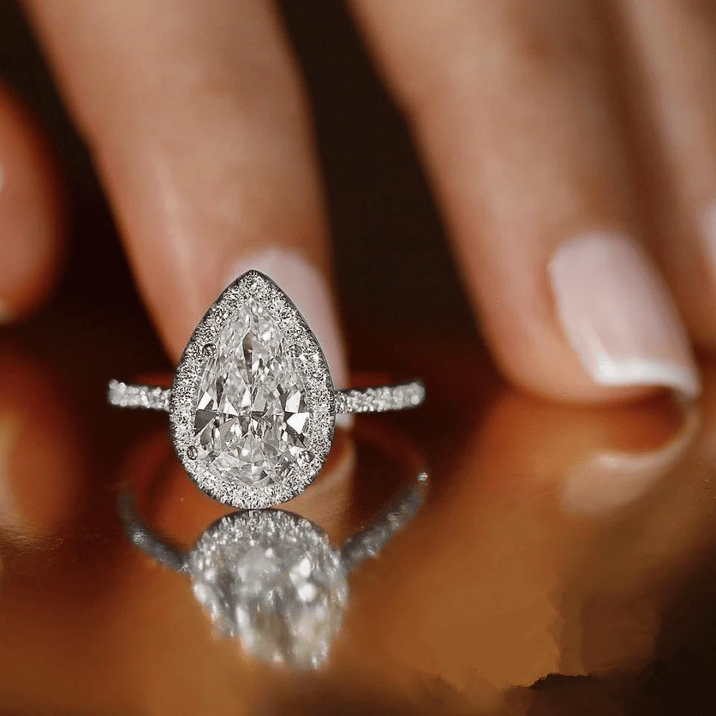 The Aurora Pear Ring