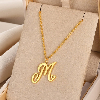 Initial Letter Pendant Necklaces