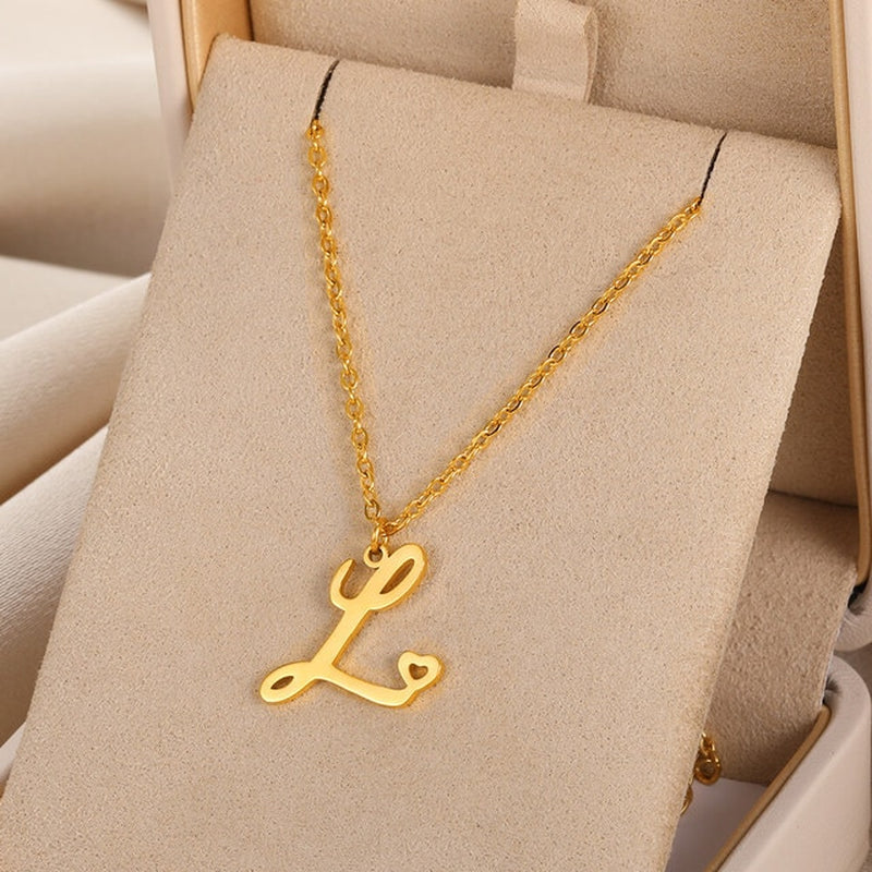 Initial Letter Pendant Necklaces