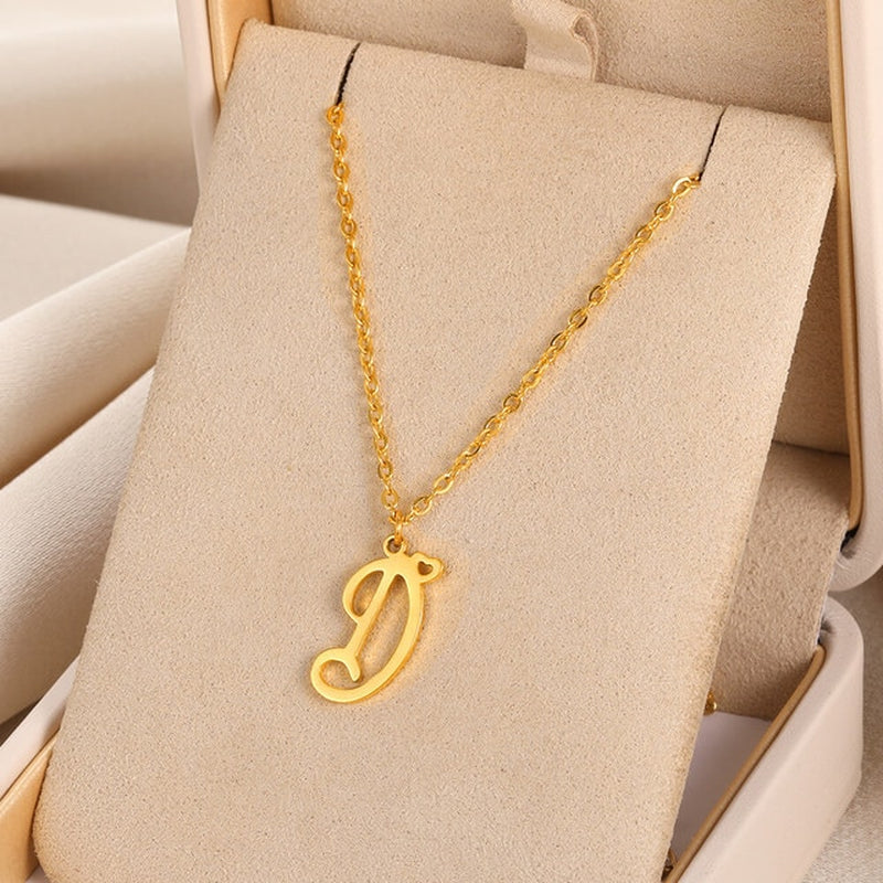 Initial Letter Pendant Necklaces