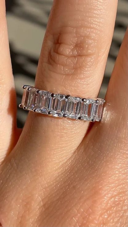 The Isabella Emerald Cut Eternity Band Ring