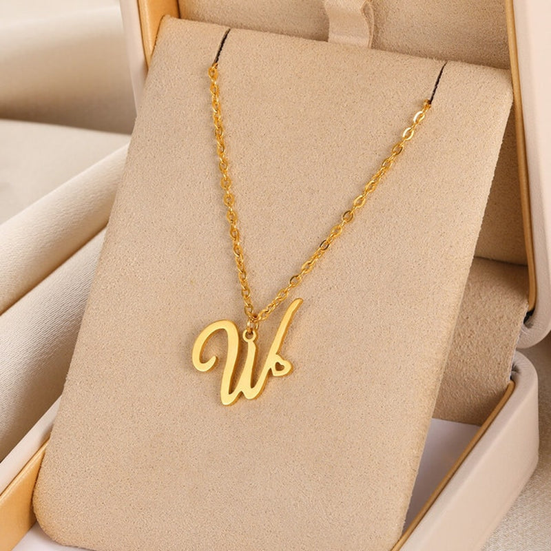 Initial Letter Pendant Necklaces