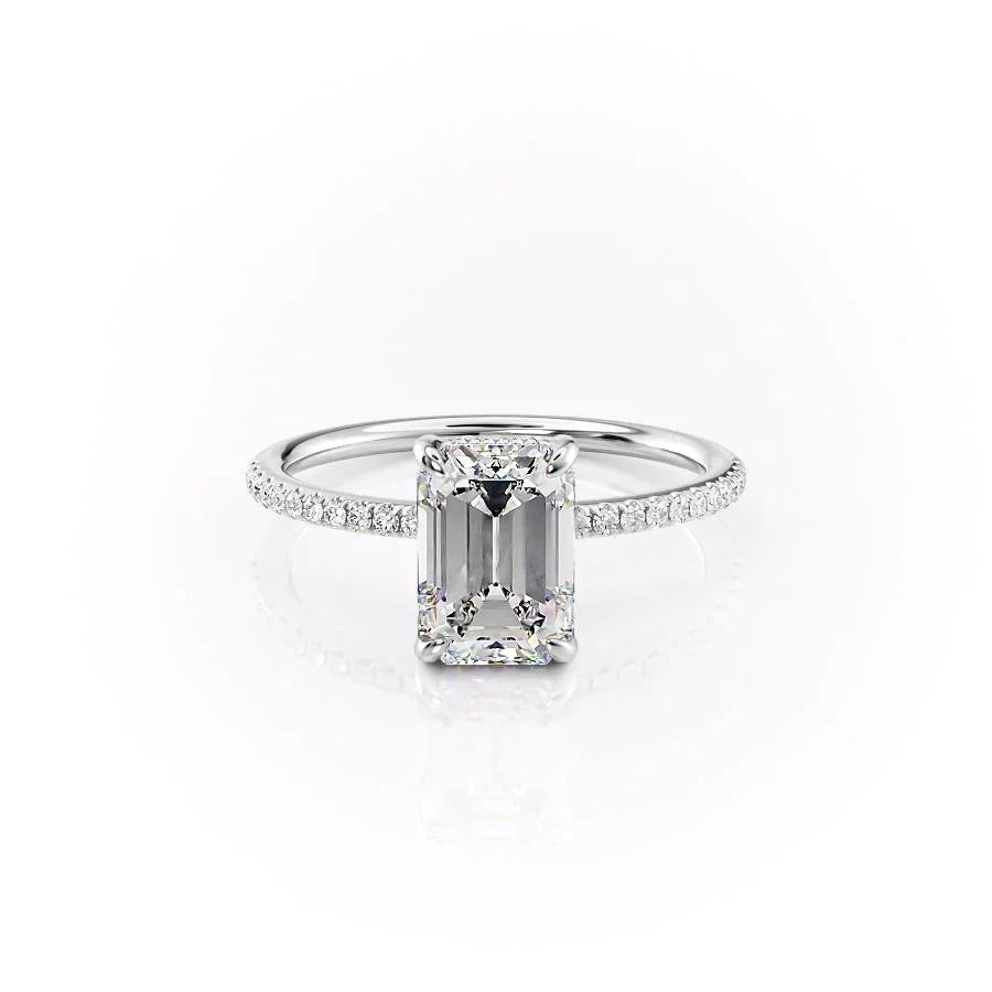 The Eleanor Emerald Cut Pavé Band Ring