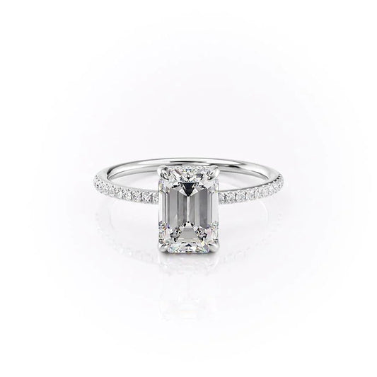 The Eleanor Emerald Cut Pavé Band Ring