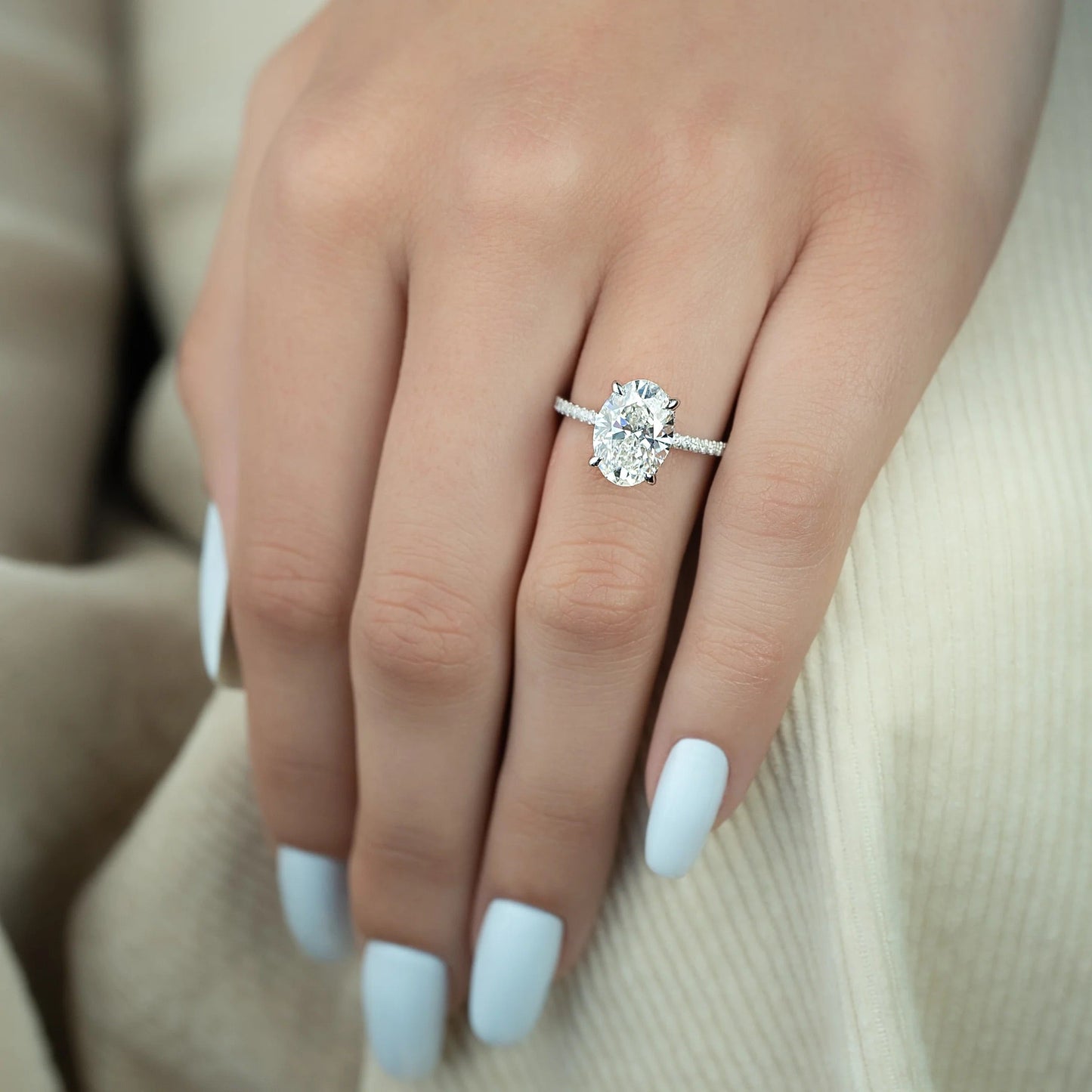 The Olivia Oval Cut Pavé Band Ring