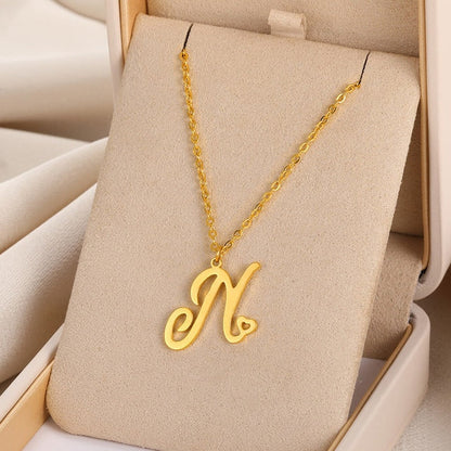 Initial Letter Pendant Necklaces