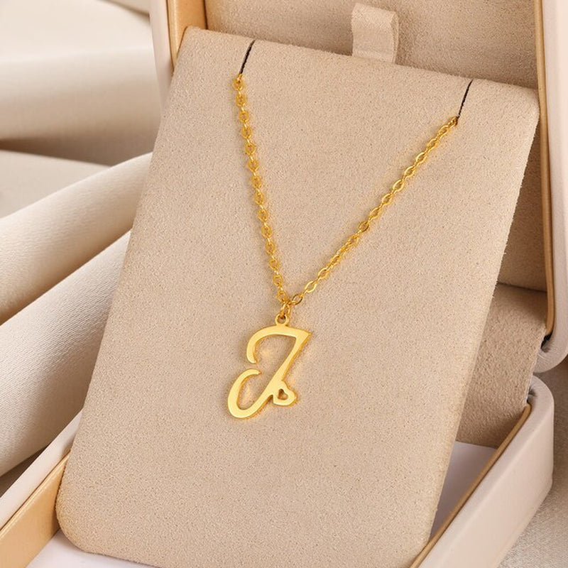 Initial Letter Pendant Necklaces