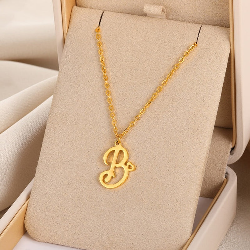 Initial Letter Pendant Necklaces