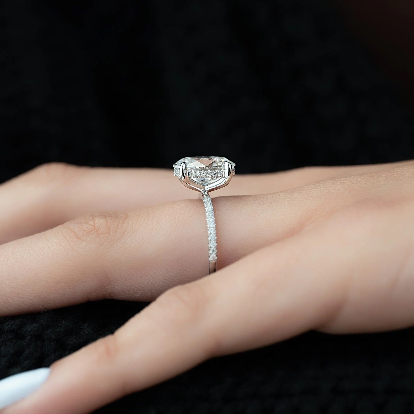 The Olivia Oval Cut Pavé Band Ring