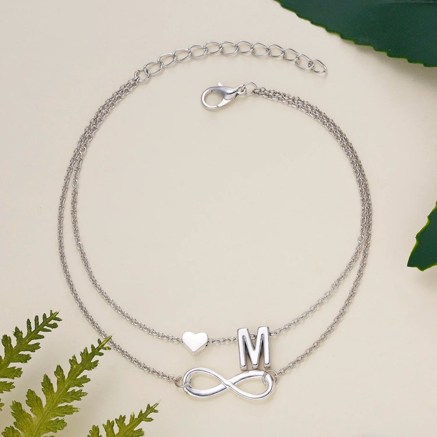 The Infinity Initial Letter Anklet