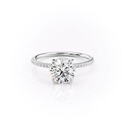 The Selena Round Cut Pavé Band Ring