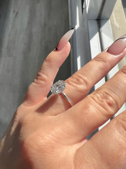 The Olivia Oval Cut Solitaire Band Ring