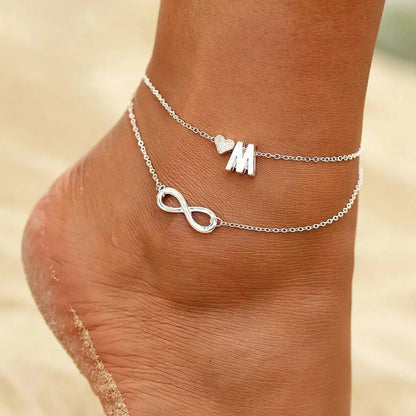 The Infinity Initial Letter Anklet