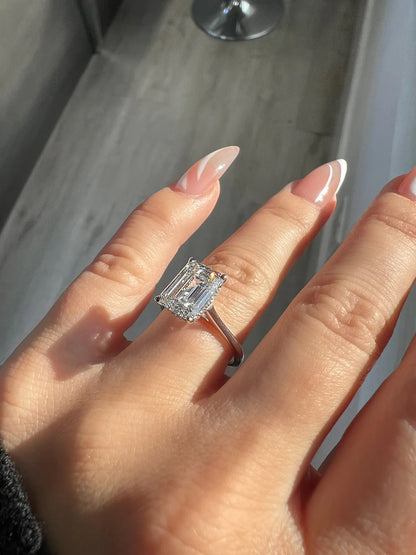 The Eleanor Emerald Cut Solitaire Band Ring