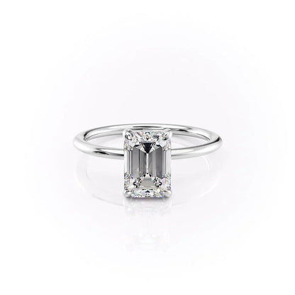 The Eleanor Emerald Cut Solitaire Band Ring